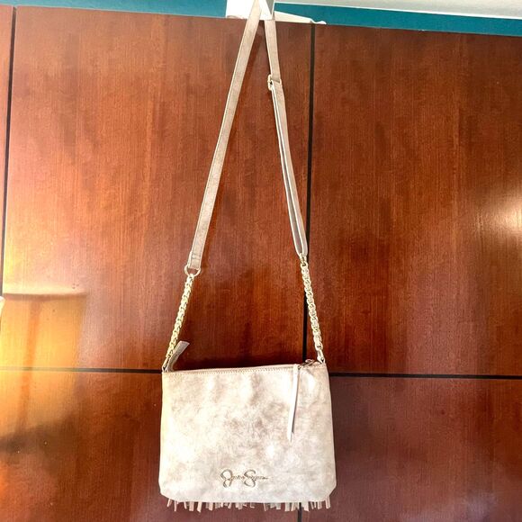 Jessica Simpson Tyra-Fringe Leather Purse Shoulder Crossbody Handbag - Picture 2 of 10